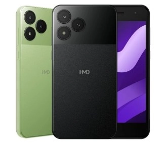 Two HMD feature phones, one black, one green.