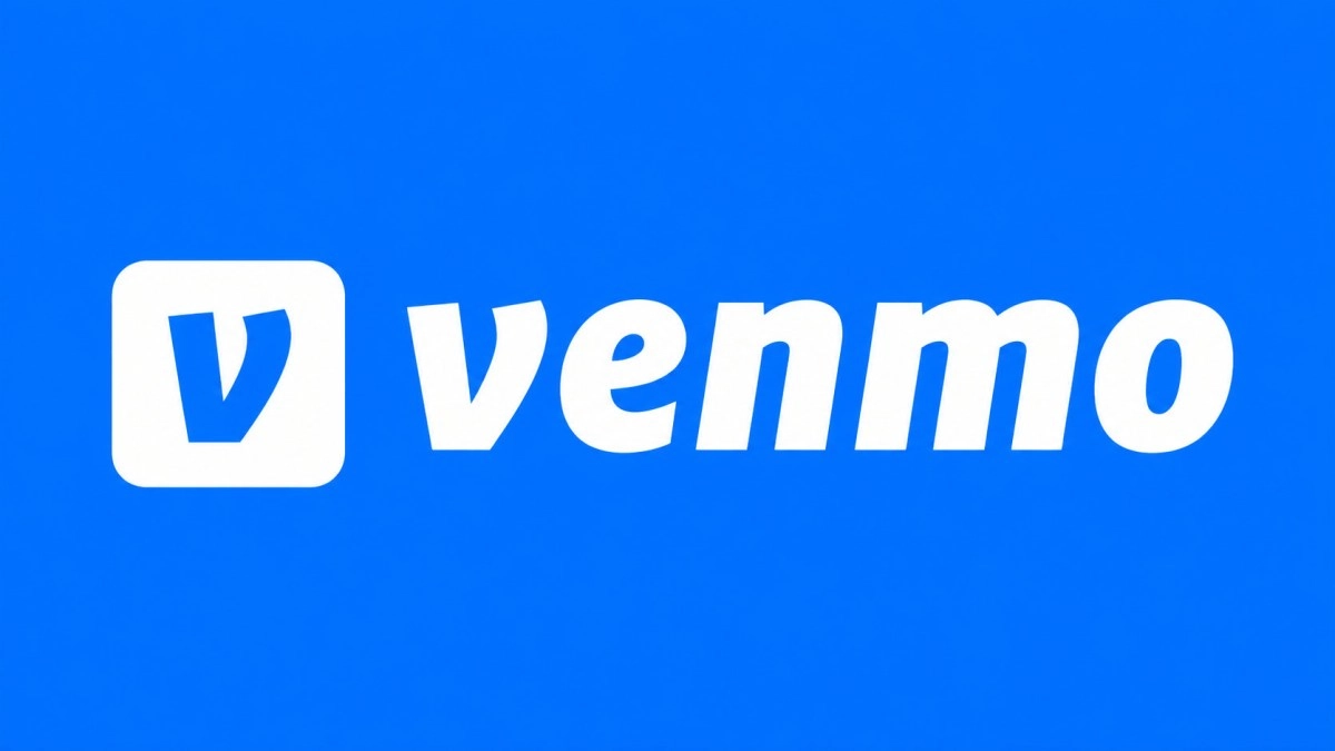 Venmo logo on blue background