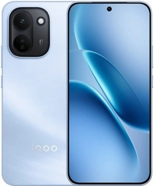 Light blue iQOO Z11 smartphone front and back