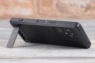 Xperia 1 VIII with kickstand, highlighting ports.