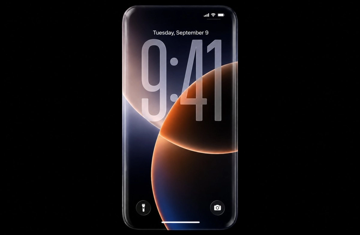 iPhone 20 Pro bezel-less display leak concept.
