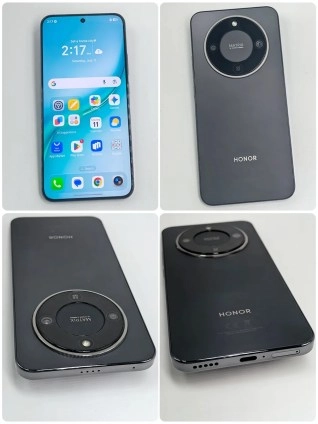 Honor Turbo 5G phone shown from front and back.
