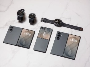 Samsung foldables and smartwatches laid out.