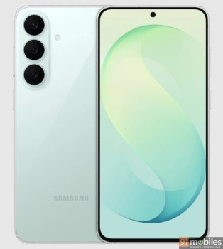 Samsung Galaxy S26 FE light green color variant.