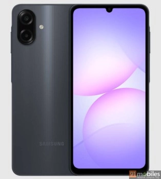 Samsung Galaxy A08 dark gray smartphone render
