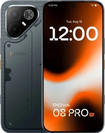 Tecno Pova 8 Pro 5G smartphone from front and back.