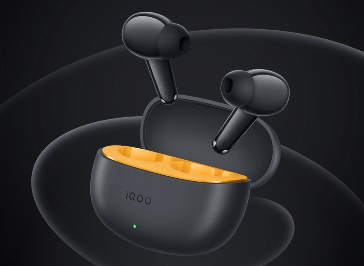 iQOO Buds TWS with yellow interior in charging case