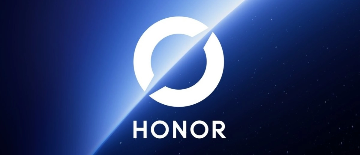 Honor logo and name with blue background.