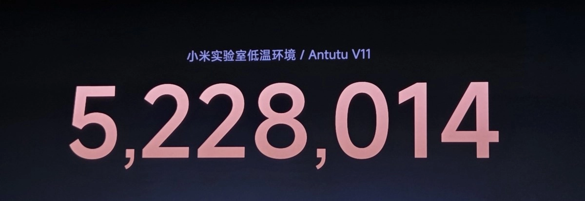 Xiaomi Xring O3 Antutu V11 score 5,228,014.