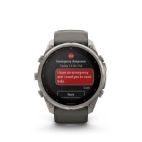 Garmin Fenix 9 smartwatch displaying emergency message.