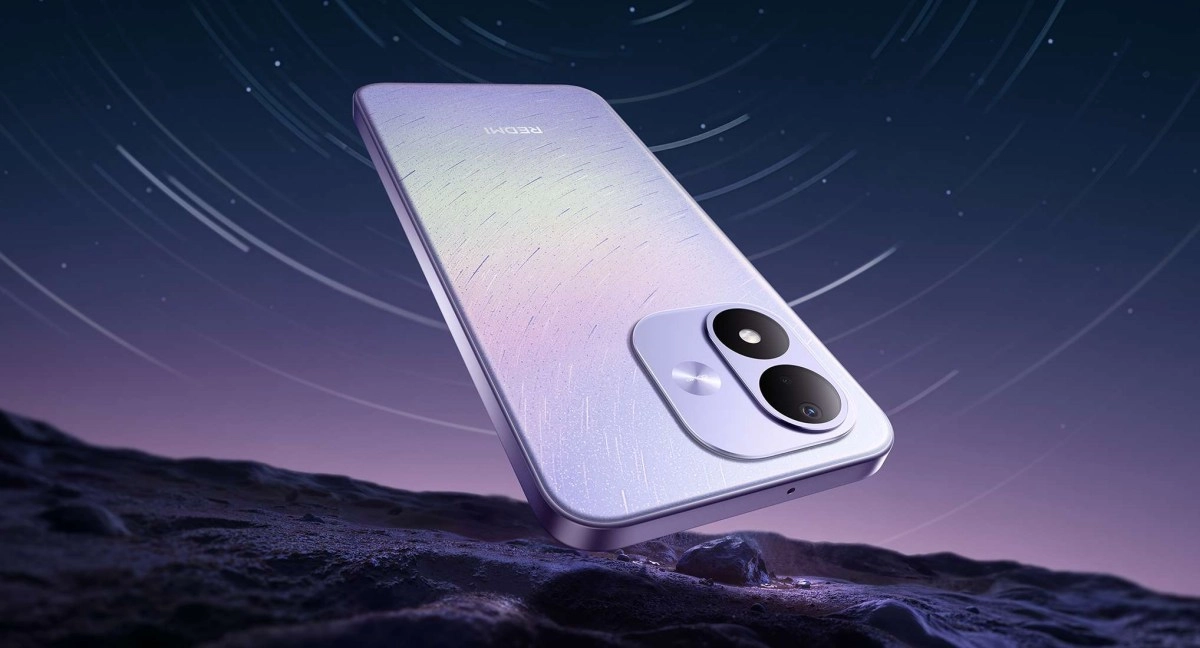 Redmi Note 17 purple phone with dual cameras
