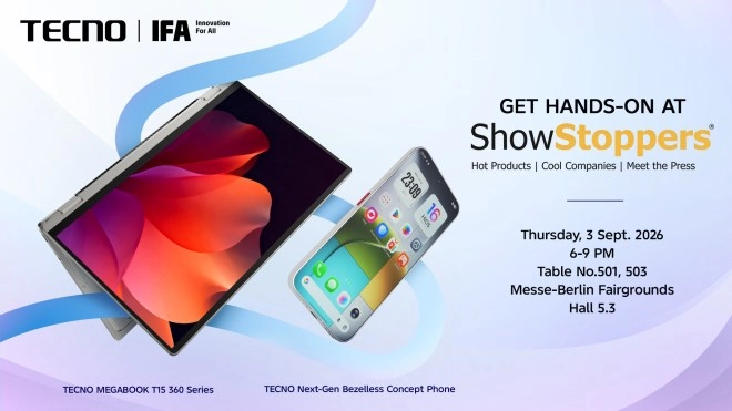 Tecno bezelless phone, 360 hinge laptop IFA.