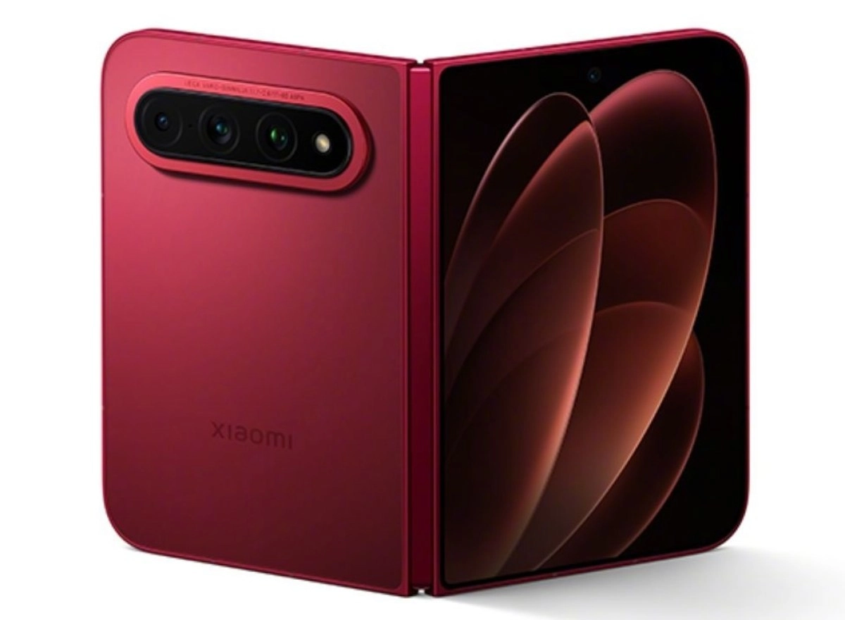 Red Xiaomi 18 Fold foldable phone.