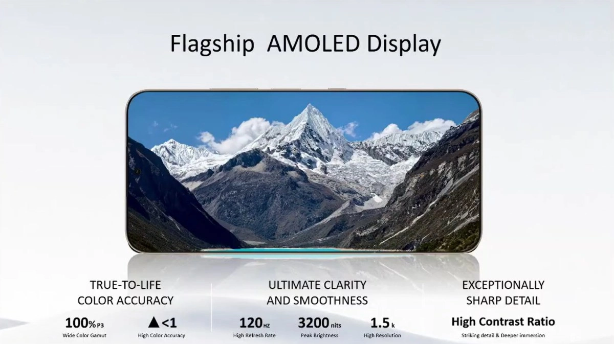 TCL P80 Pro AMOLED flagship display with mountain scene.