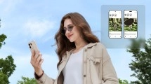 Woman uses TCL P80 NxtPaper display outdoors