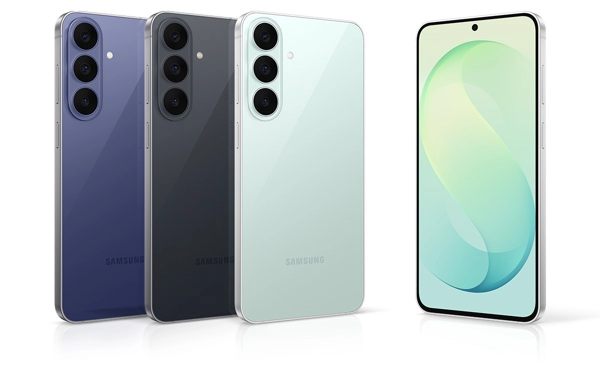 Samsung Galaxy S26 FE in three colors.