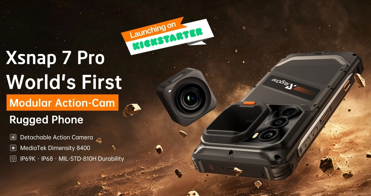 RugOne Xsnap 7 Pro rugged smartphone, detachable camera.