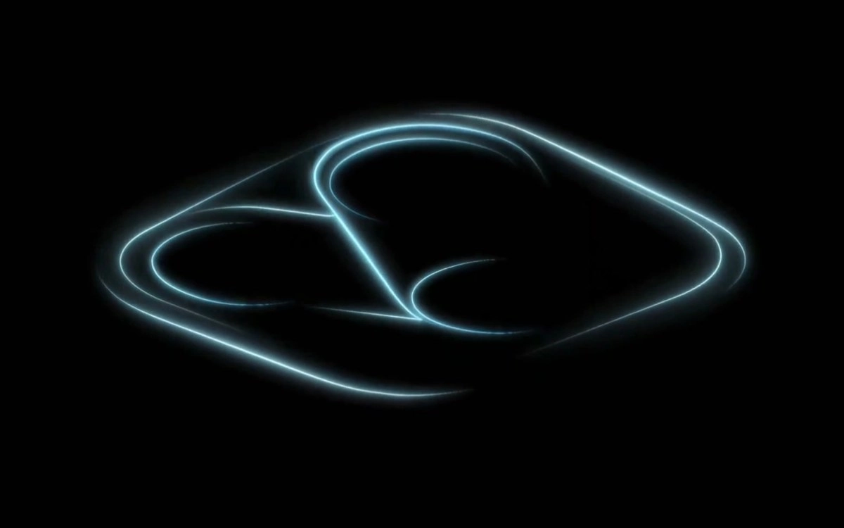 Blue light trails forming abstract shape