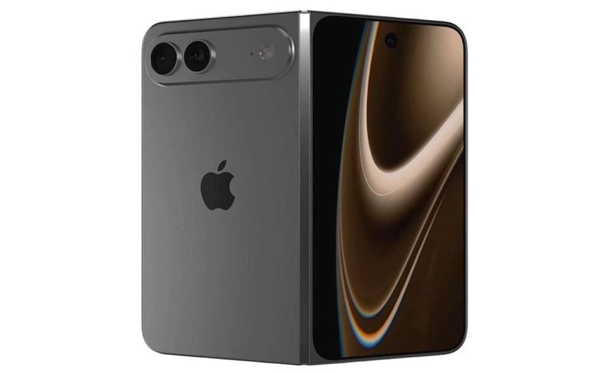 Concept iPhone 18 Pro Duo foldable phone mockup.