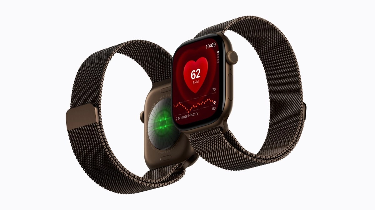 Apple Watch heart rate monitor 62 BPM display
