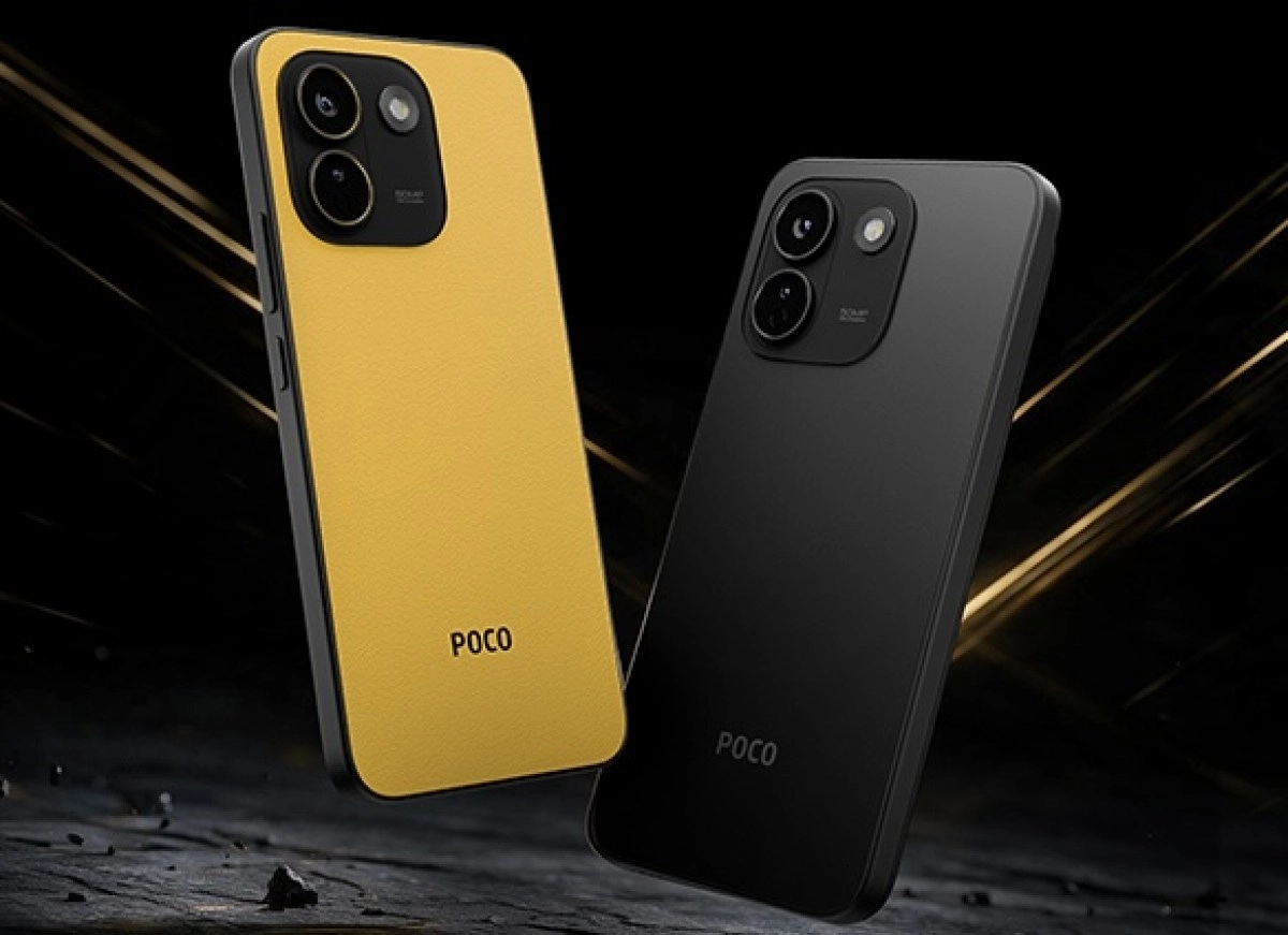 Poco X8 Power phones in yellow and black.