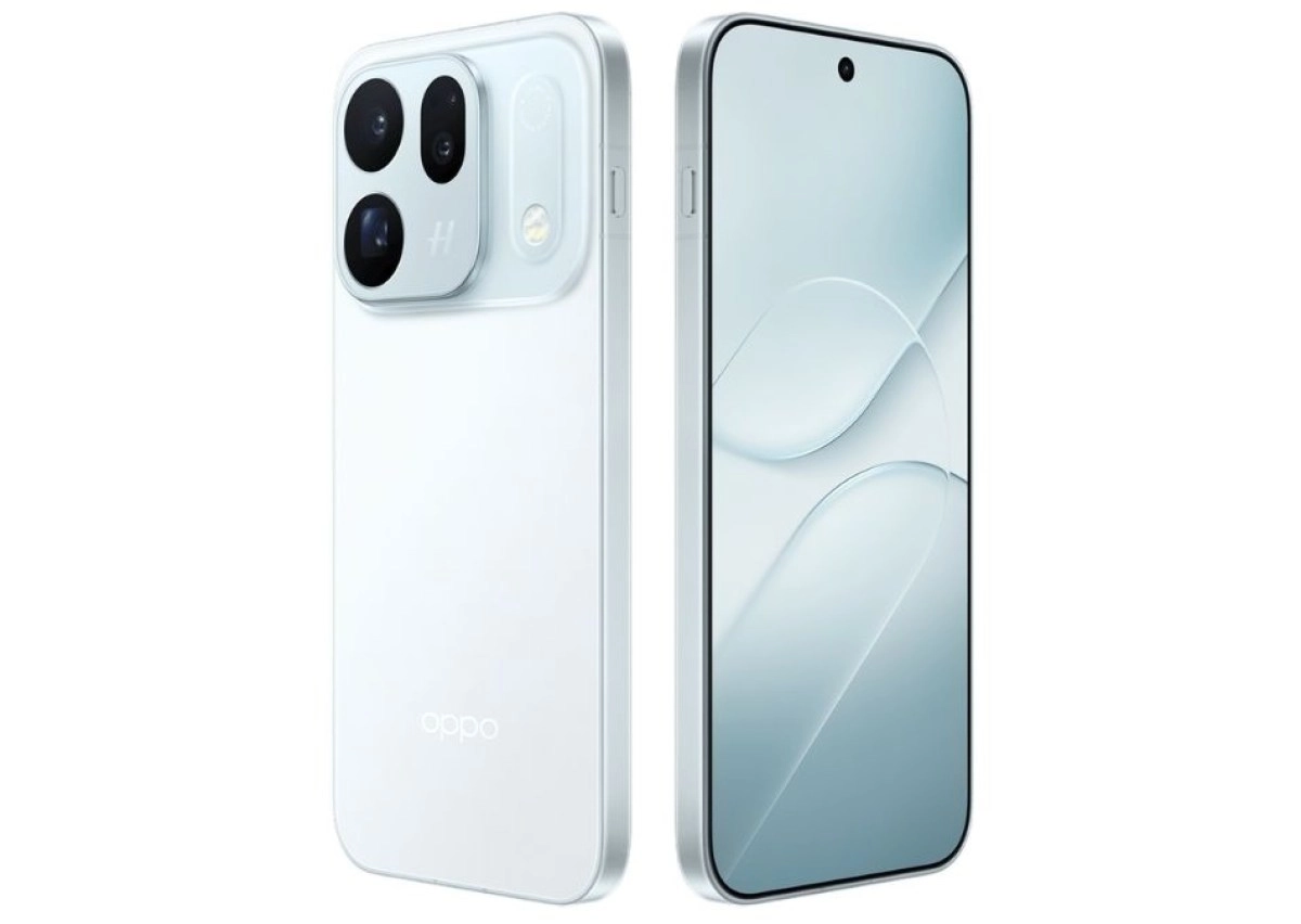 Oppo Find X10 white phone, front and back views.
