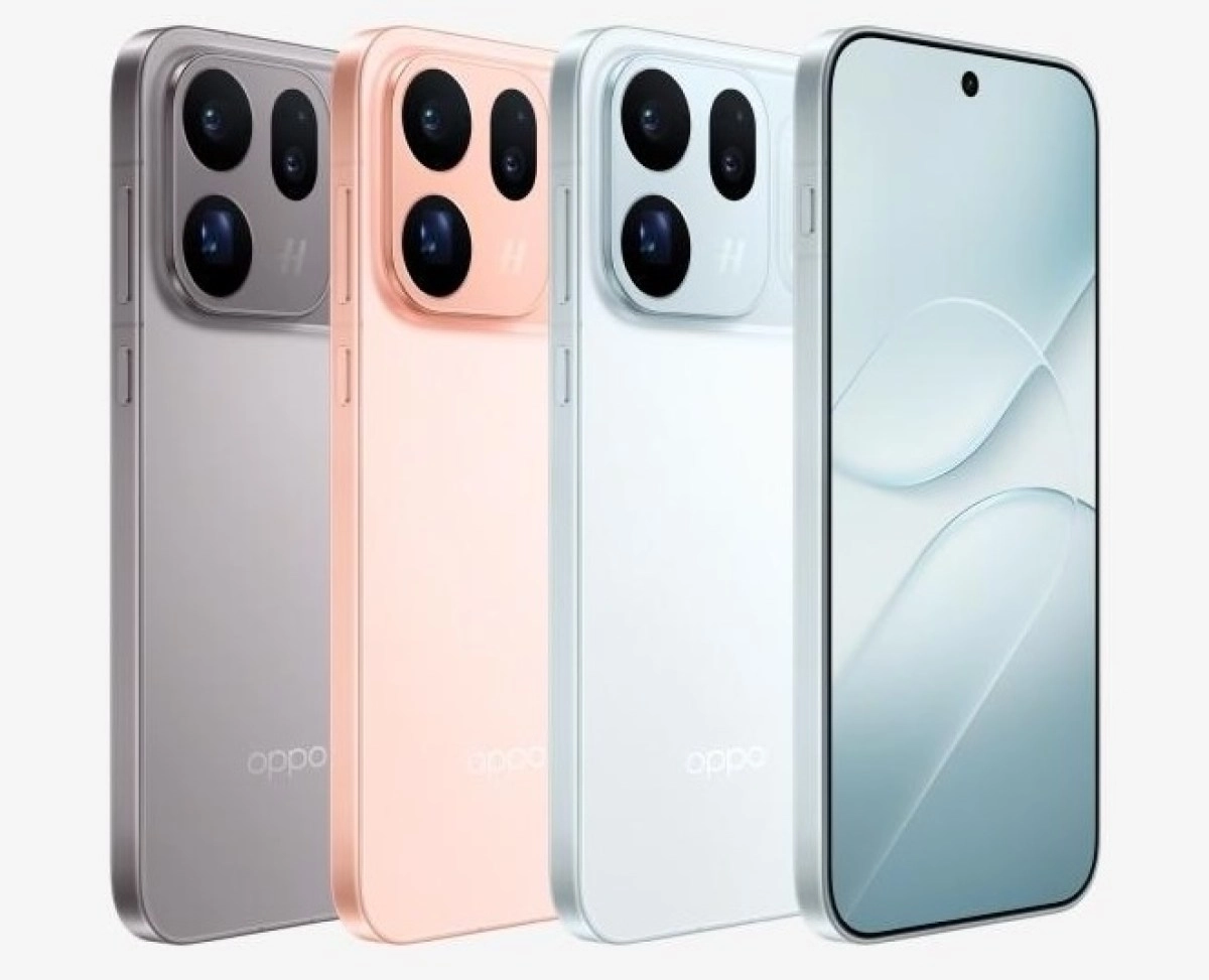 Oppo Find X10 series phones in three colors.