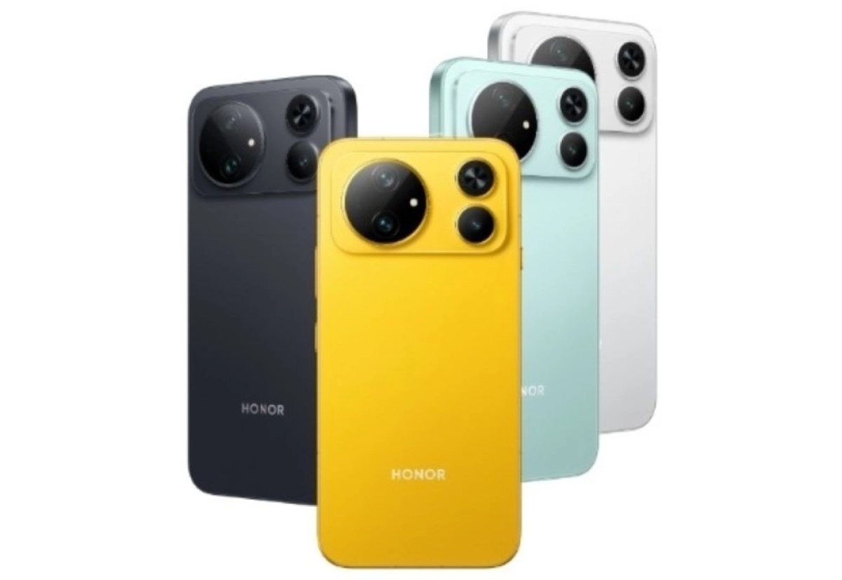 Honor Magic9 series phones in multiple colors.