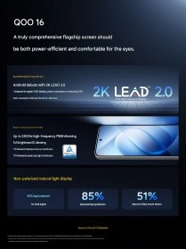 Samsung M16 OLED display with 2K LEAP 2.0 technology.