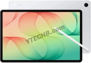 White Galaxy Tab S12 series tablet with S Pen