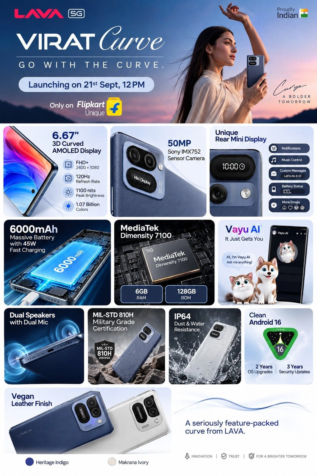 6.67" AMOLED, 50MP camera, 6000mAh.
