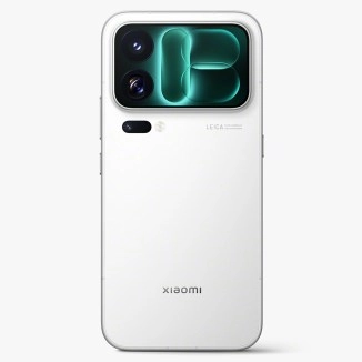Xiaomi 14 Pro white smartphone rear camera module