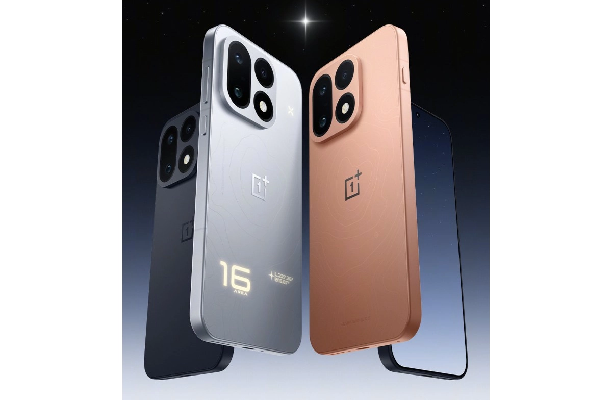OnePlus flagships in silver, copper, and black.