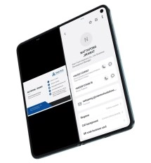 vivo X Fold6 displaying digital business card and contact.