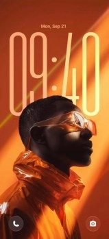 vivo X Fold6 lock screen with stylish orange wallpaper.