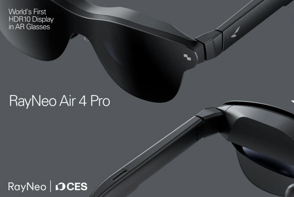 RayNeo Air 4 Pro AR glasses with HDR10 display.
