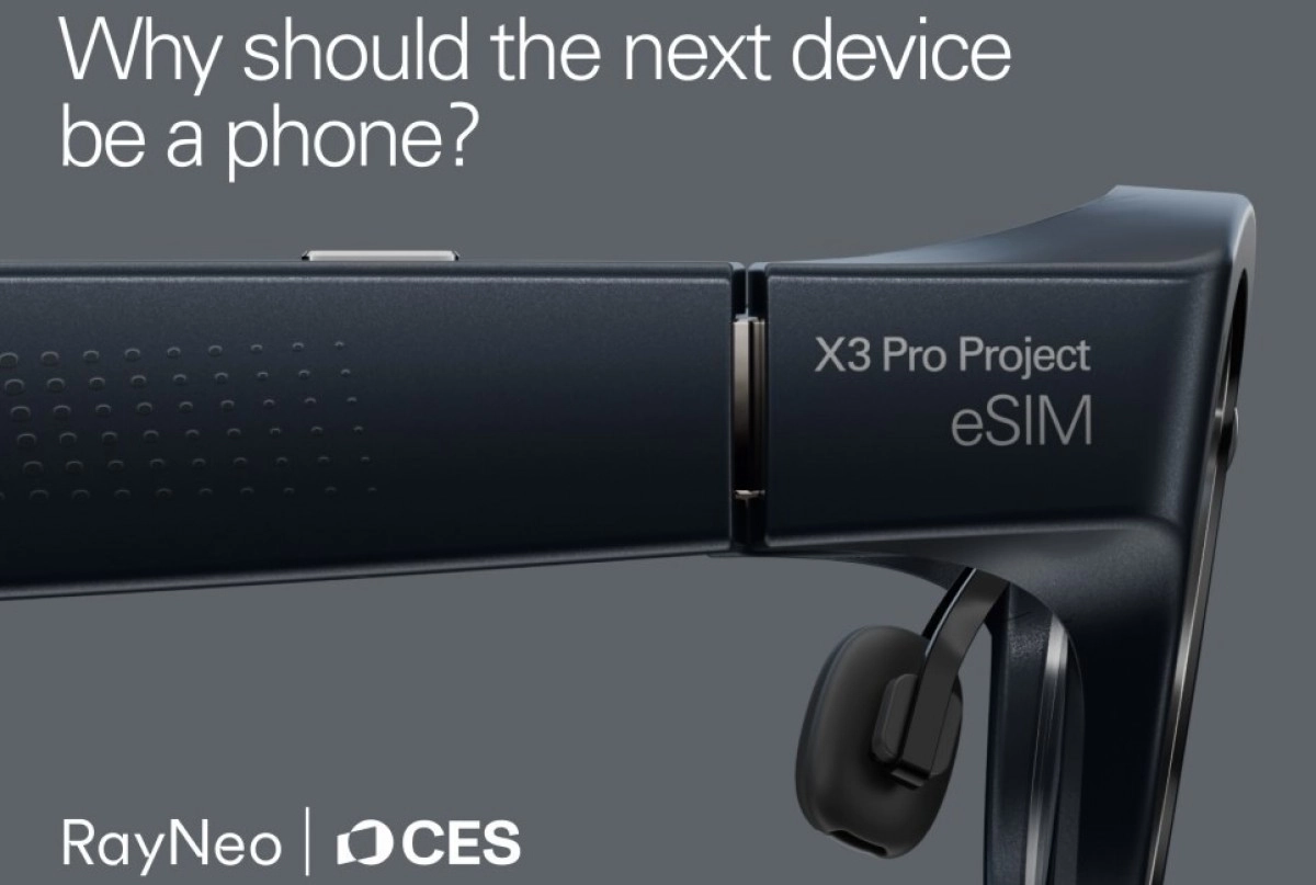 RayNeo X3 Pro AR glasses with eSIM support