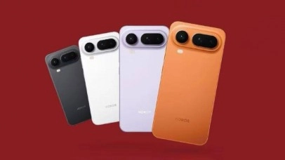 Four Honor Magic 8 Pro Air phones in colors.