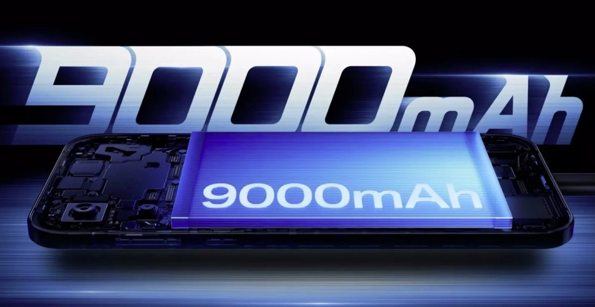 OnePlus phone with 9000mAh battery featured.
