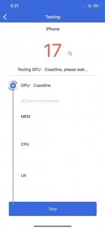 AnTuTu 11 testing iPhone GPU performance.