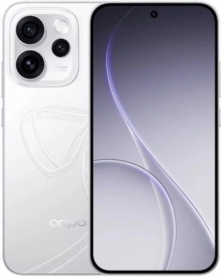White Oppo Reno15 series smartphone, front and back.