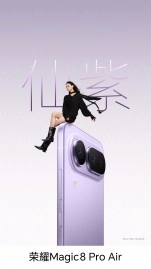 Honor Magic8 Pro Air lavender phone camera.