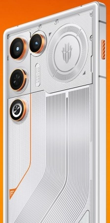 RedMagic 11 Air white transparent design, orange accents.