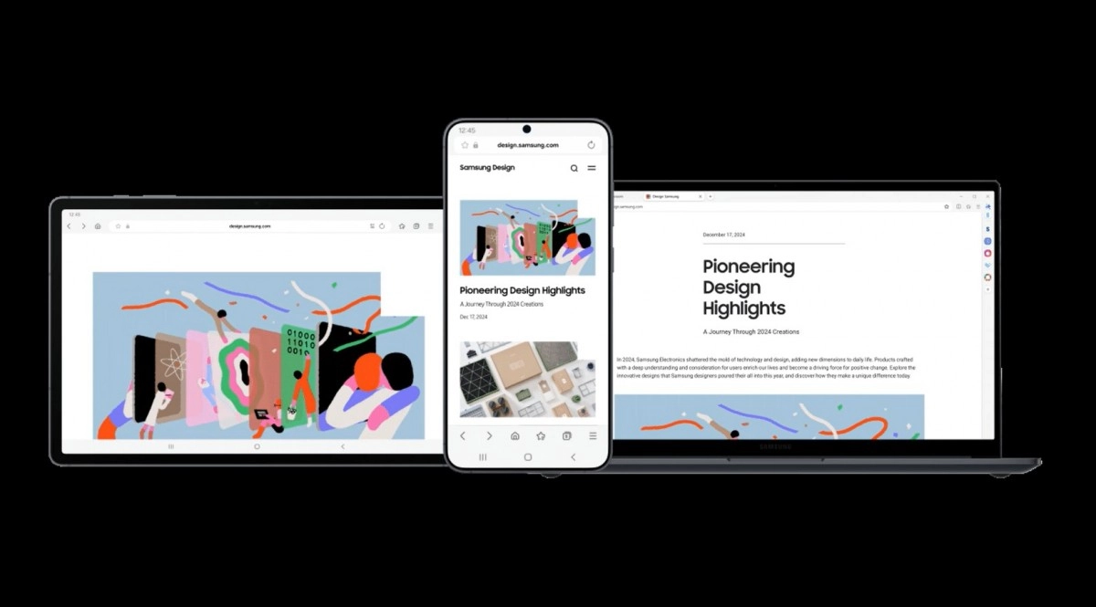 Samsung Internet displayed on multiple devices.