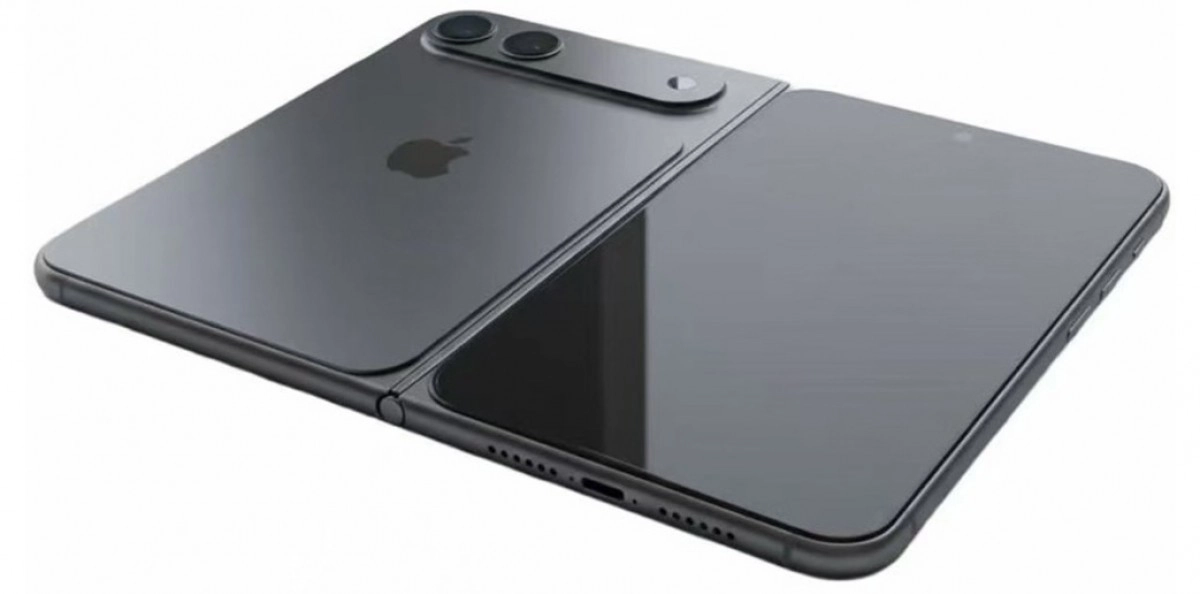 iPhone Fold concept with liquid metal hinge leak.