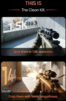 Game with 1.5K resolution and 144Hz.