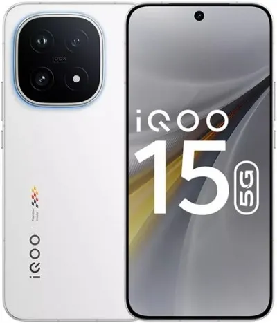iQOO 15 white model render front and back