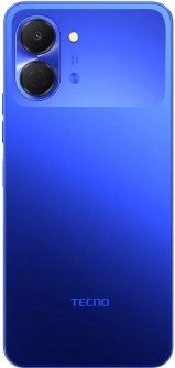 Blue Tecno Spark Go 3 smartphone back view