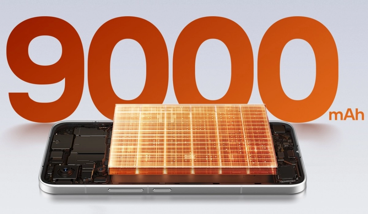 Redmi Turbo 5 Max 9000mAh battery exposed.