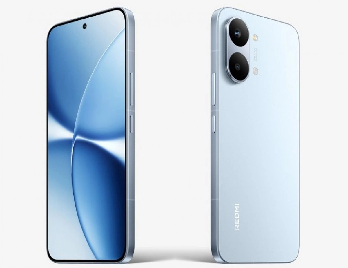 Redmi Turbo 5 Max phone front and back views.